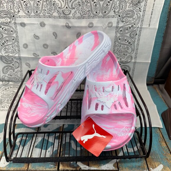 NEW Puma MB.03 Lamelo Ball Slide Pink Delight Dewdrop 394223-06 Men's Size 11 - Picture 1 of 10